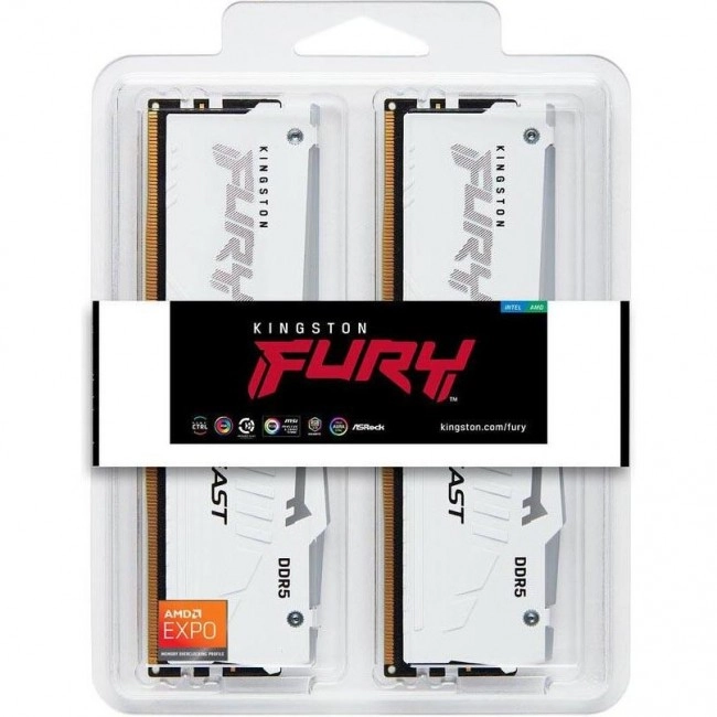 Kingston FURY 64 GB (2x32GB) DDR5 5200 MHz Beast RGB EXPO White (KF552C36BWEAK2-64)