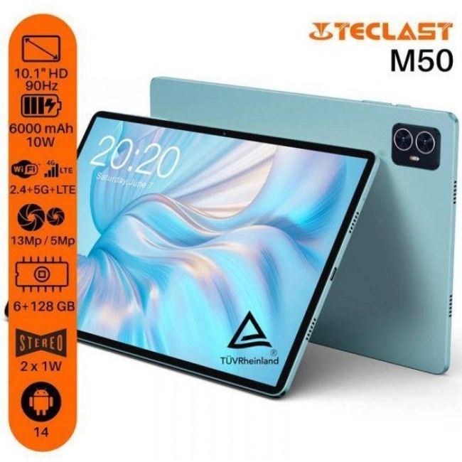Teclast M50 6/128GB 4G Dual Sim Aqua Blue (6940709685532, 6940709686799)