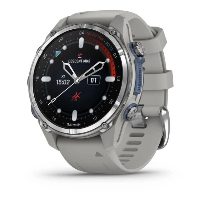 Смарт-часы Garmin Descent Mk3 43 mm Stainless Steel with Fog Gray Silicone Band (010-02753-04/03) Смарт-часы Garmin Descent Mk3 43 mm Stainless Steel with Fog Gray Silicone Band (010-02753-04/03)
