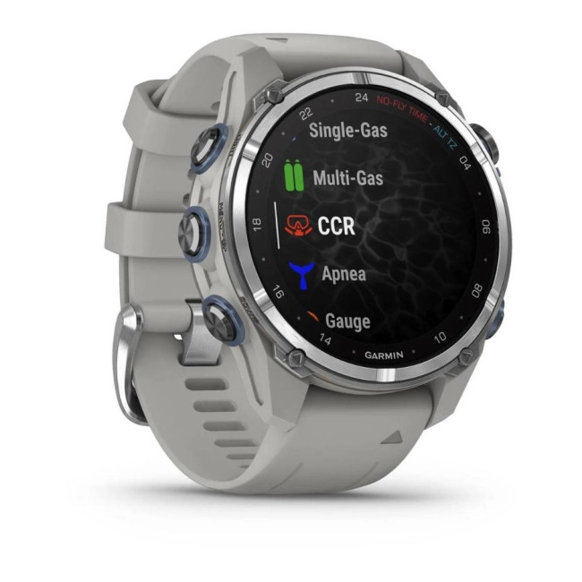 Смарт-часы Garmin Descent Mk3 43 mm Stainless Steel with Fog Gray Silicone Band (010-02753-04/03)
