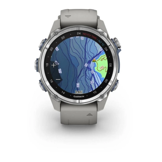 Смарт-часы Garmin Descent Mk3 43 mm Stainless Steel with Fog Gray Silicone Band (010-02753-04/03)