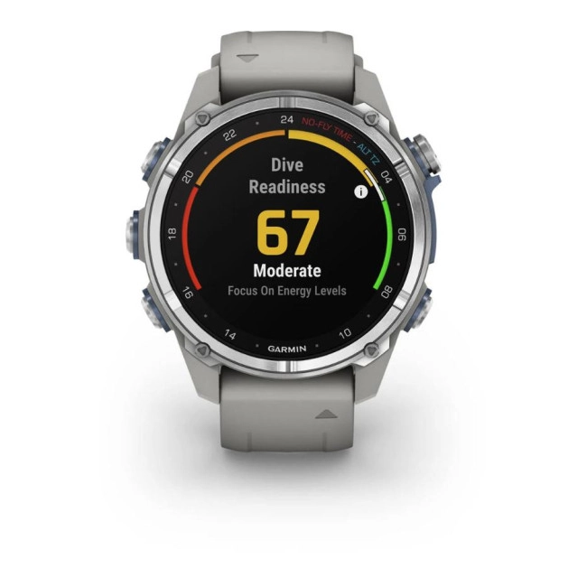 Смарт-часы Garmin Descent Mk3 43 mm Stainless Steel with Fog Gray Silicone Band (010-02753-04/03)