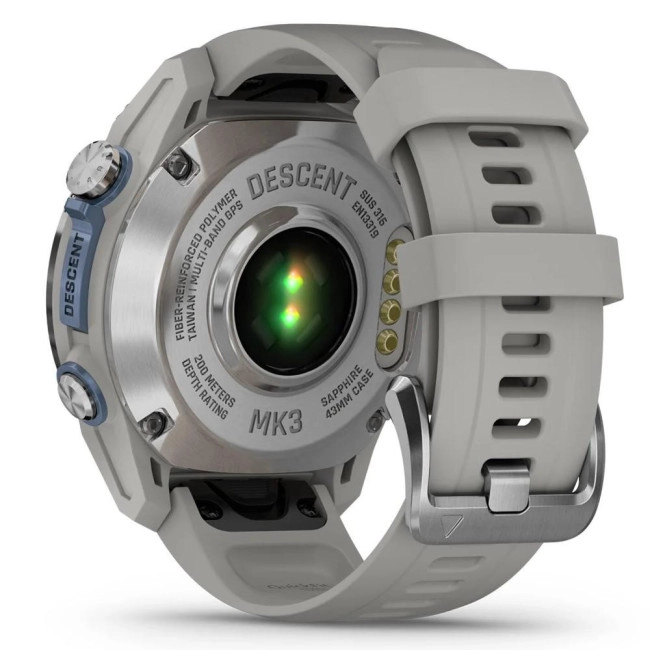 Смарт-часы Garmin Descent Mk3 43 mm Stainless Steel with Fog Gray Silicone Band (010-02753-04/03)