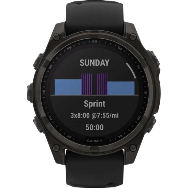 Garmin Fenix 8 47mm Solar Sapphire Carbon Gray DLC Titanium w. Black/Pebble Gray S. Band (010-02906-10/11/7