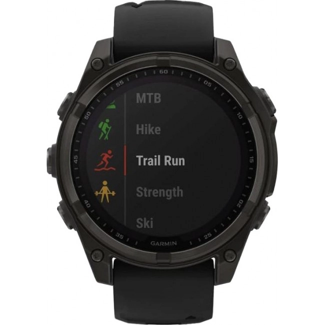 Garmin Fenix 8 47mm Solar Sapphire Carbon Gray DLC Titanium w. Black/Pebble Gray S. Band (010-02906-10/11/7