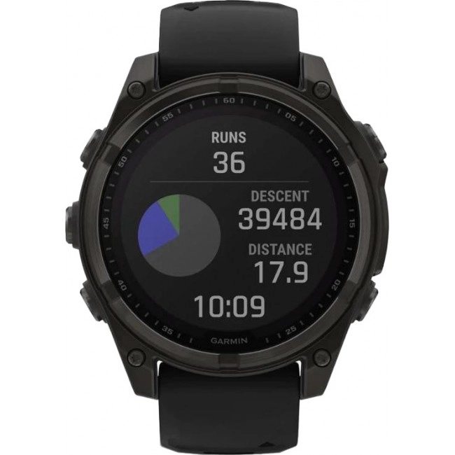 Garmin Fenix 8 47mm Solar Sapphire Carbon Gray DLC Titanium w. Black/Pebble Gray S. Band (010-02906-10/11/7