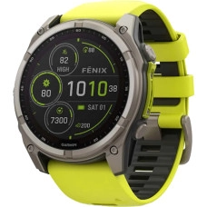 Garmin Fenix 8 51mm Solar Sapphire Titanium w. Amp Yellow/Graphite Silicone Band (010-02907-20/21)