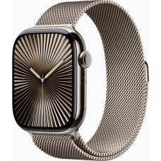 Apple Watch Series 10 GPS + Cellular 46mm Natural Titanium Case w. Natural Milanese Loop - S/M (MC7Q4)