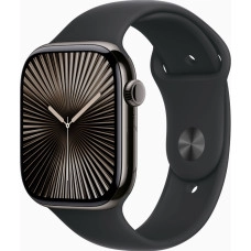 Apple Watch Series 10 GPS + Cellular 46mm Slate Titanium Case w. Чорний спортивний ремінець - S/M (MWYD3)