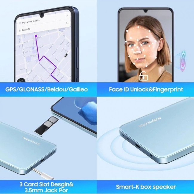 Смаpтфон Blackview Color 8 8/128GB Blue