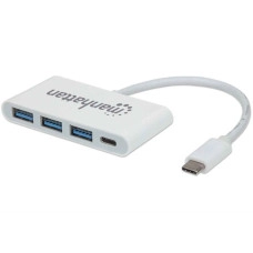 Концентратор USB Type-C Intracom Manhattan White (163552) 3хUSB30+1хUSB Type-C