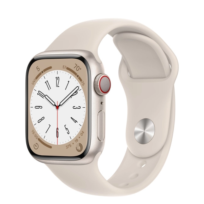Apple Watch Series 8 GPS + Cellular 45mm Starlight Aluminium Case with Starlight Sport Band (MNK73) Apple Watch Series 8 GPS + Cellular 45mm Starlight Aluminium Case with Starlight Sport Band (MNK73)
