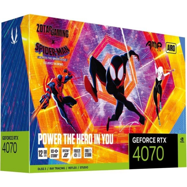 Відеокарта Zotac GAMING GeForce RTX 4070 AMP AIRO SPIDER-MAN (ZT-D40700F-10SMP)