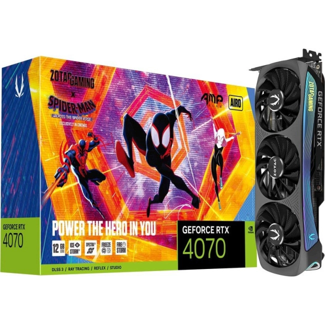 Відеокарта Zotac GAMING GeForce RTX 4070 AMP AIRO SPIDER-MAN (ZT-D40700F-10SMP)
