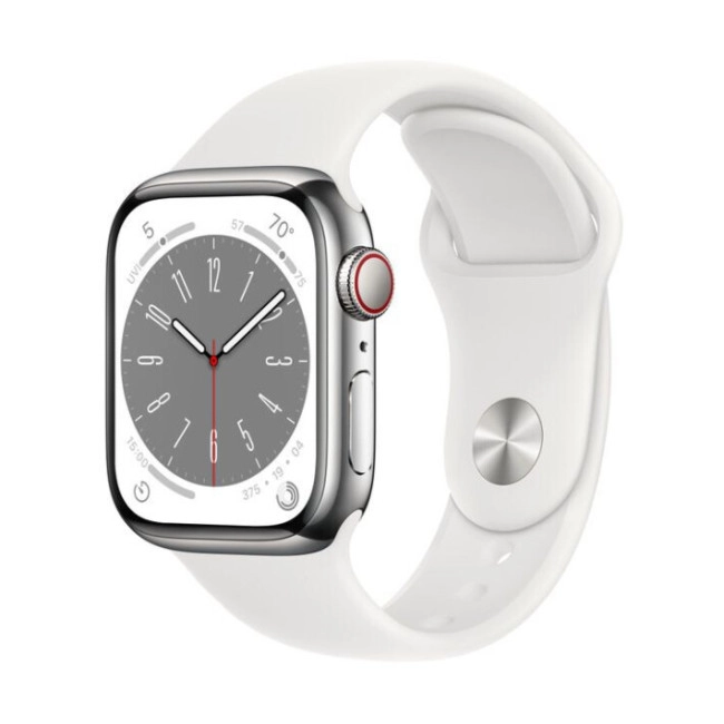 Apple Watch Series 8 GPS 45mm Silver Aluminum Case with White S. Band - M/L (MP6N3, MP6Q3) Apple Watch Series 8 GPS 45mm Silver Aluminum Case with White S. Band - M/L (MP6N3, MP6Q3)