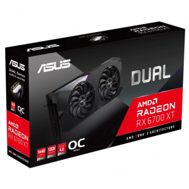 Відеокарта ASUS Radeon RX 6700 XT 12Gb DUAL OC (DUAL-RX6700XT-O12G)
