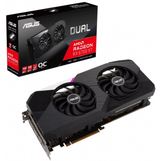Відеокарта ASUS Radeon RX 6700 XT 12Gb DUAL OC (DUAL-RX6700XT-O12G)