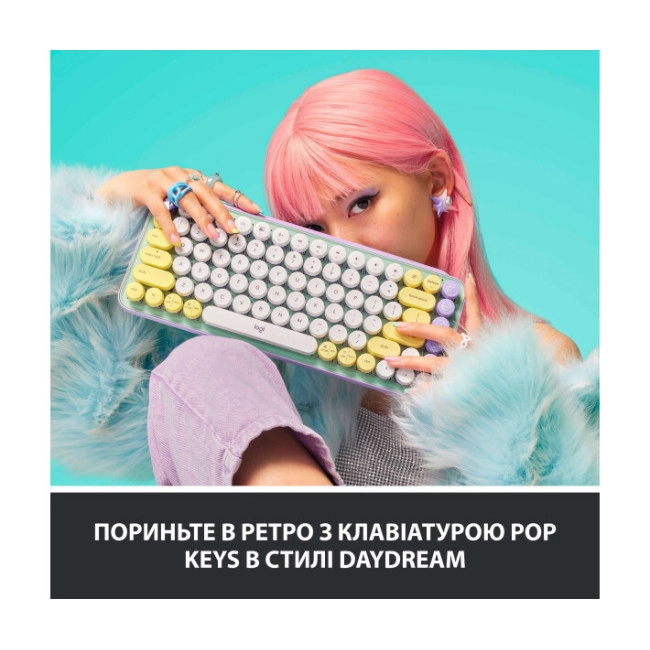 Клавиатура Logitech POP Keys Wireless Mechanical Keyboard Daydream Mint (920-010717)