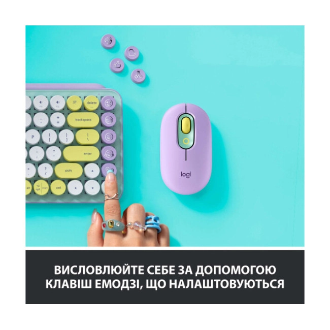 Клавиатура Logitech POP Keys Wireless Mechanical Keyboard Daydream Mint (920-010717)