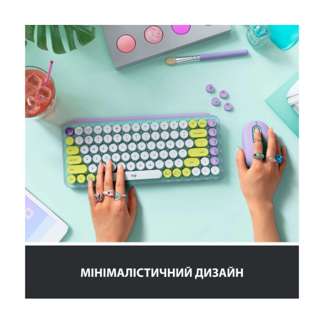 Клавиатура Logitech POP Keys Wireless Mechanical Keyboard Daydream Mint (920-010717)