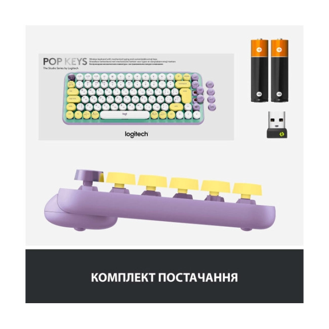 Клавиатура Logitech POP Keys Wireless Mechanical Keyboard Daydream Mint (920-010717)