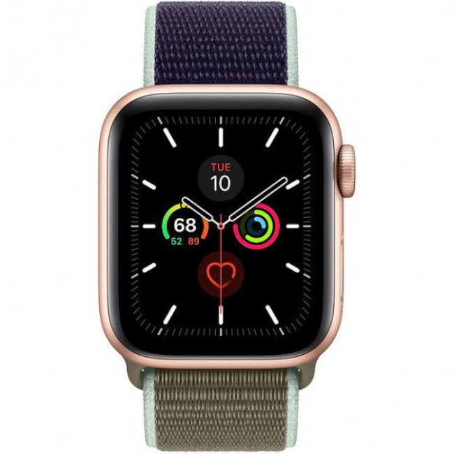 Apple Watch Series 5 GPS 40mm Gold Aluminium Case with Khaki Sport Loop (MWRY2)