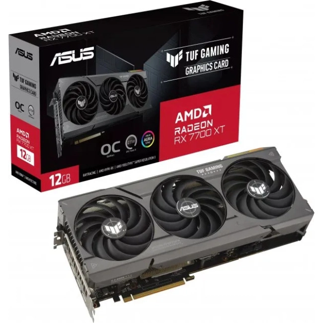 Видеокарта Asus Radeon RX 7700 12Gb TUF OC GAMING (TUF-RX7700XT-O12G-GAMING) Видеокарта Asus Radeon RX 7700 12Gb TUF OC GAMING (TUF-RX7700XT-O12G-GAMING)