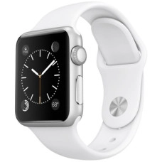 Корпус Apple Watch 38mm Series 2 із нержавіючої сталі з білим спортивним ремінцем (MNP42)