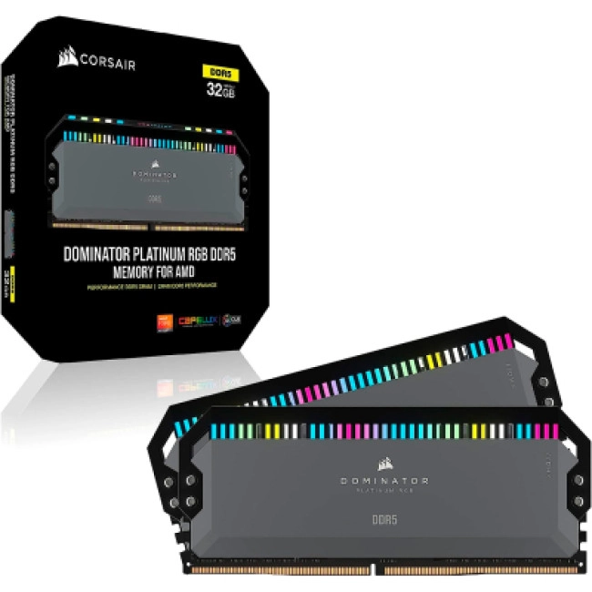 Модуль памяти Corsair 64 GB (2x32GB) DDR5 6000 MHz DOMINATOR PLATINUM RGB (CMT64GX5M2B6000Z30)