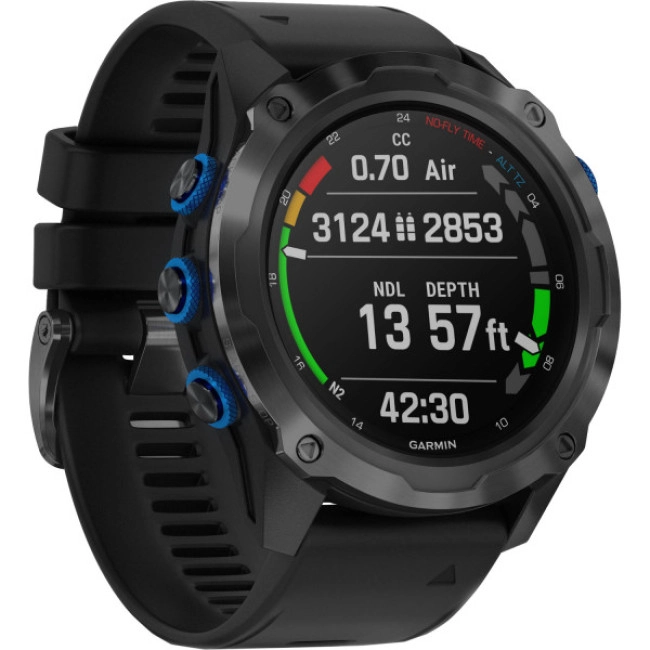 Смарт-часы Garmin Descent Mk2i Titanium Carbon Gray DLC with Black Band (010-02132-01/11)
