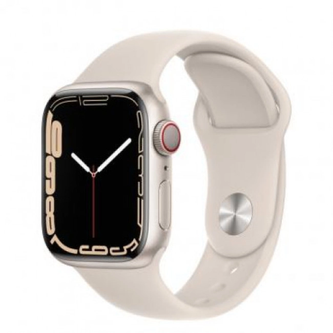 Apple Watch Series 7 GPS + Cellular 41mm Starlight Aluminum Case With Starlight Sport Band (MKH83) Apple Watch Series 7 GPS + Cellular 41mm Starlight Aluminum Case With Starlight Sport Band (MKH83)