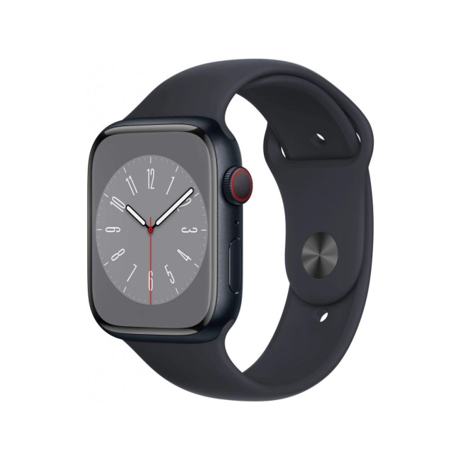 Apple Watch Series 8 GPS + Cellular 45mm Midnight Aluminum Case w. Midnight Sport Band (MNK43) Apple Watch Series 8 GPS + Cellular 45mm Midnight Aluminum Case w. Midnight Sport Band (MNK43)