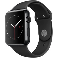 Корпус Apple Watch 38mm Series 2 Space Black із нержавіючої сталі з чорним спортивним ремінцем (MP492)