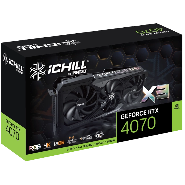 Видеокарта Inno3D GeForce RTX 4070 ICHILL X3 (C40703-126XX-186148H)