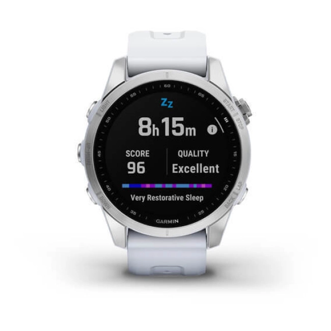 Смарт-годинник Garmin Fenix 7S Silver with Whitestone Band (010-02539-02/03)