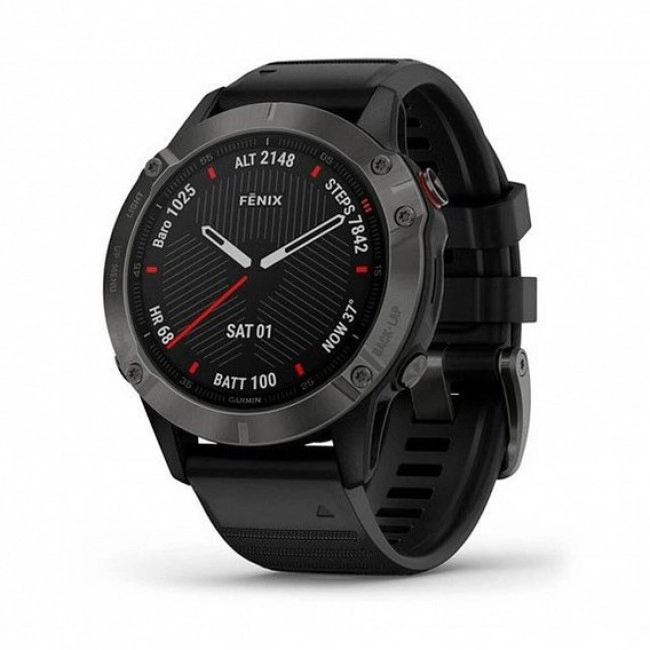 Смарт-часы Garmin Fenix 6 Sapphire Сarbon Grey DLC with Black Band (010-02158-10/11) 010-02158-11