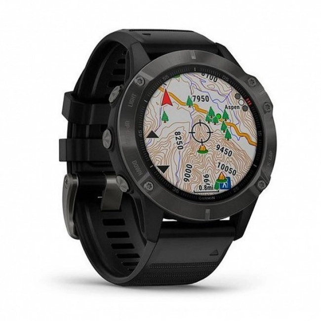 Смарт-часы Garmin Fenix 6 Sapphire Сarbon Grey DLC with Black Band (010-02158-10/11) 010-02158-11