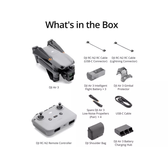 Квадрокоптер DJI Air 3 Fly More Combo with RC-N2 (CP.MA.00000692.04).