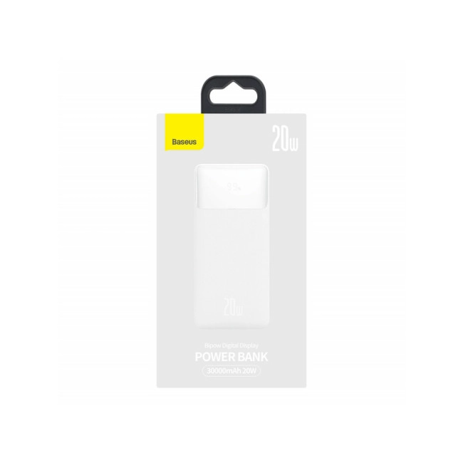 Портативний зарядний пристрій (Power Bank) Baseus Bipow Digital Display 20W 30000mAh White (PPBD050402)