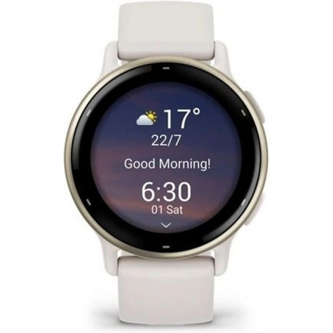 Смарт-годинник Garmin vivoactive 5 Cream Gold Aluminum Bezel with Ivory Case and Silicone Band (010-02862-11)