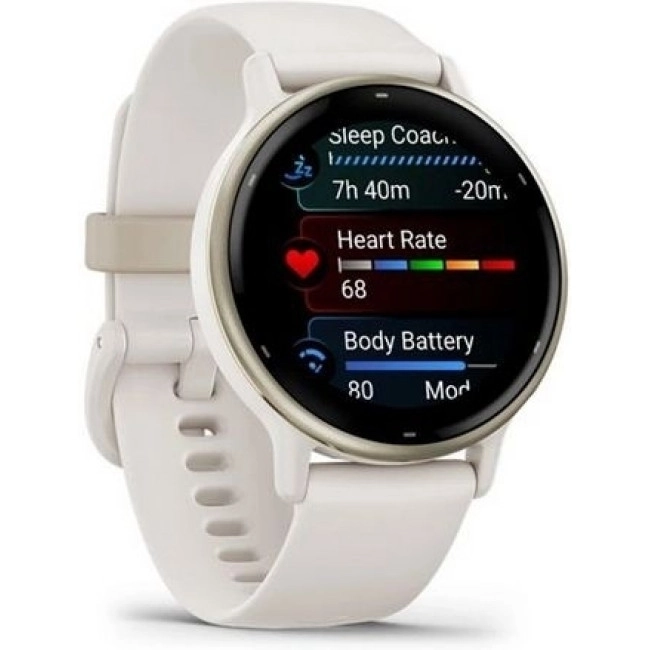 Смарт-годинник Garmin vivoactive 5 Cream Gold Aluminum Bezel with Ivory Case and Silicone Band (010-02862-11)