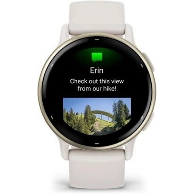Смарт-годинник Garmin vivoactive 5 Cream Gold Aluminum Bezel with Ivory Case and Silicone Band (010-02862-11)
