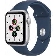 Apple Watch SE GPS 44mm Silver Aluminum Case w. Abyss Blue S. Band (MKQ43)