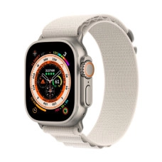 Apple Watch Ultra GPS + Cellular 49mm Titanium Case with Starlight Alpine Loop - Large (MQF13/MQFT3)
