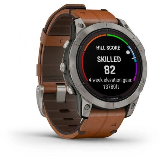 Смарт-часы Garmin Fenix 7 Pro Sapphire Solar Titanium with Chestnut L. Band (010-02777-30)