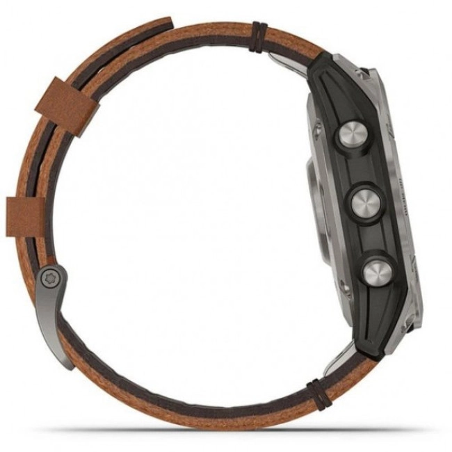 Смарт-часы Garmin Fenix 7 Pro Sapphire Solar Titanium with Chestnut L. Band (010-02777-30)