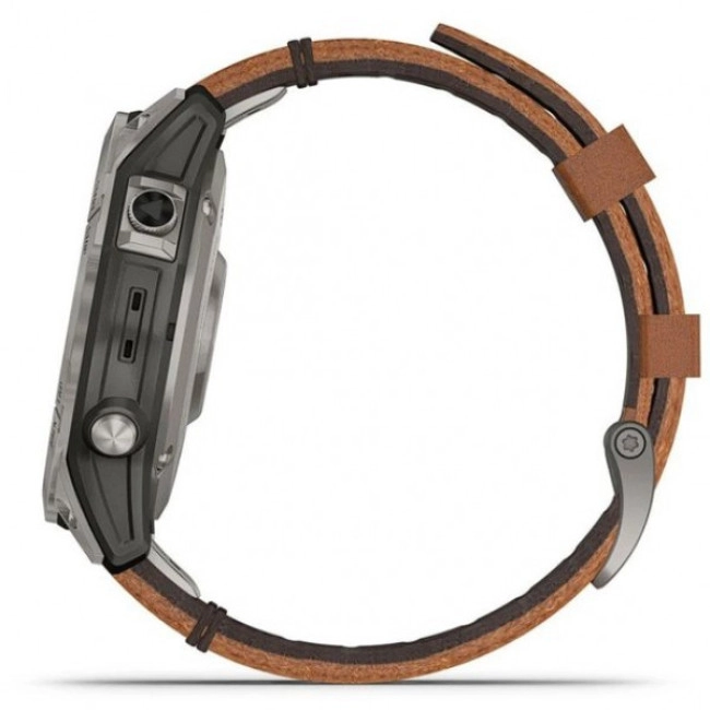 Смарт-часы Garmin Fenix 7 Pro Sapphire Solar Titanium with Chestnut L. Band (010-02777-30)