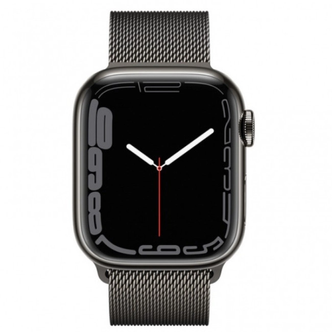 Apple Watch Series 7 GPS + Cellular 41mm Graphite Stainless Steel Case with Graphite Milanese Loop (MKHK3) Apple Watch Series 7 GPS + Cellular 41mm Graphite Stainless Steel Case with Graphite Milanese Loop (MKHK3)