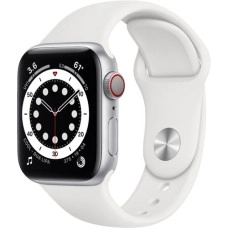 Apple Watch Series 6 GPS + Cellular 40 мм сріблястий алюмінієвий корпус з. White Sport B. (M02N3)